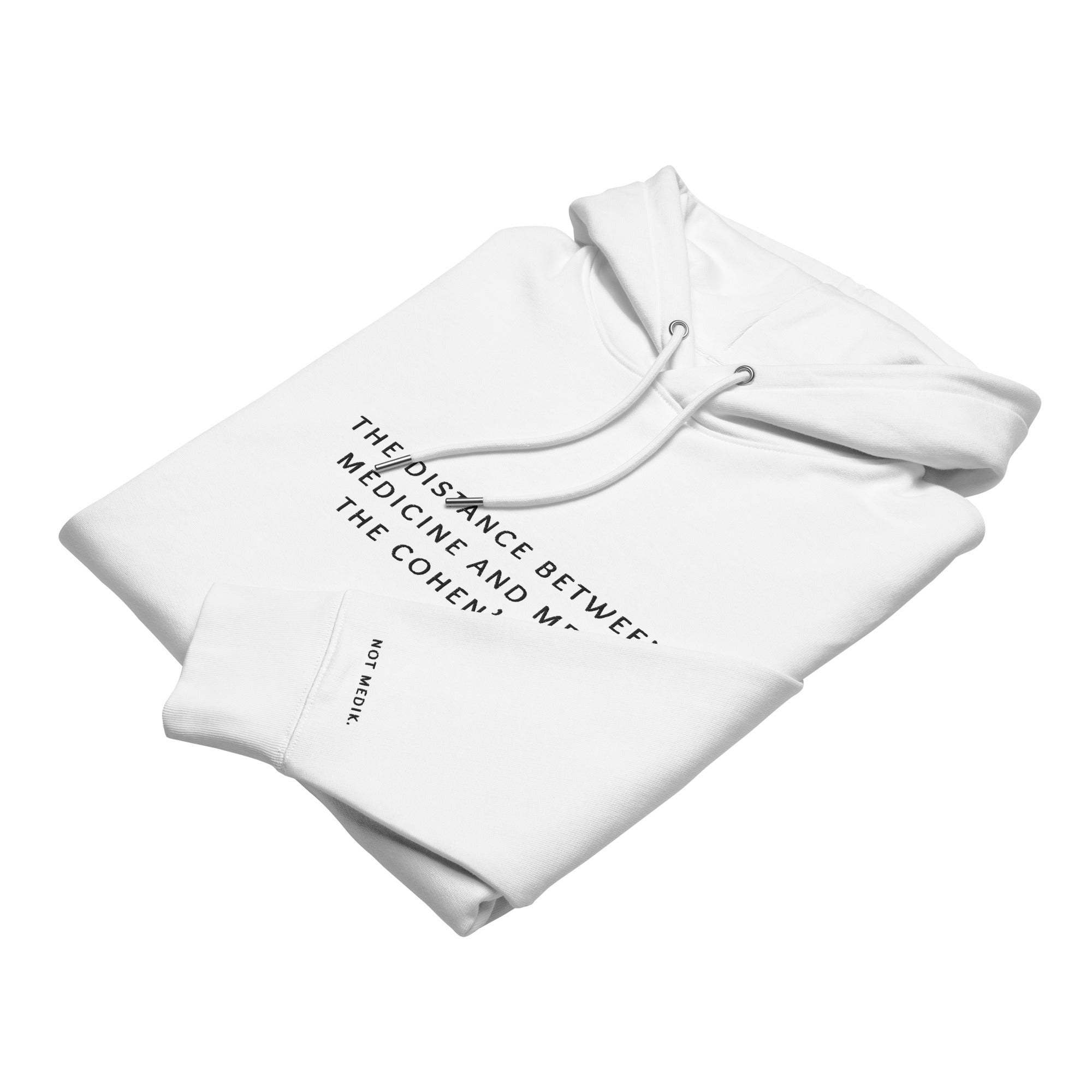 the distance between medicine and me is the cohen’s d. Premium Hoodie - not medik.