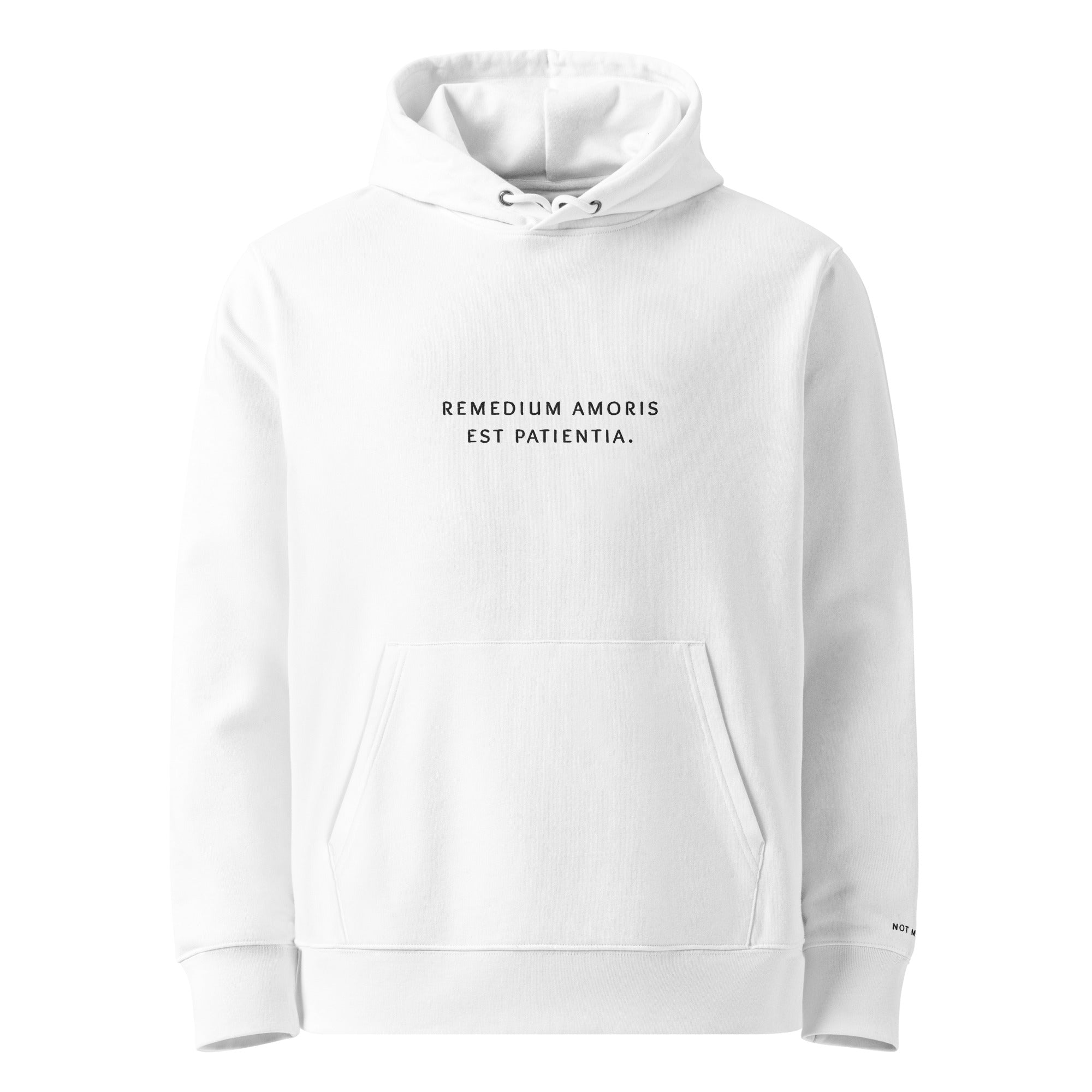 remedium amoris est patientia. Premium Hoodie - not medik.