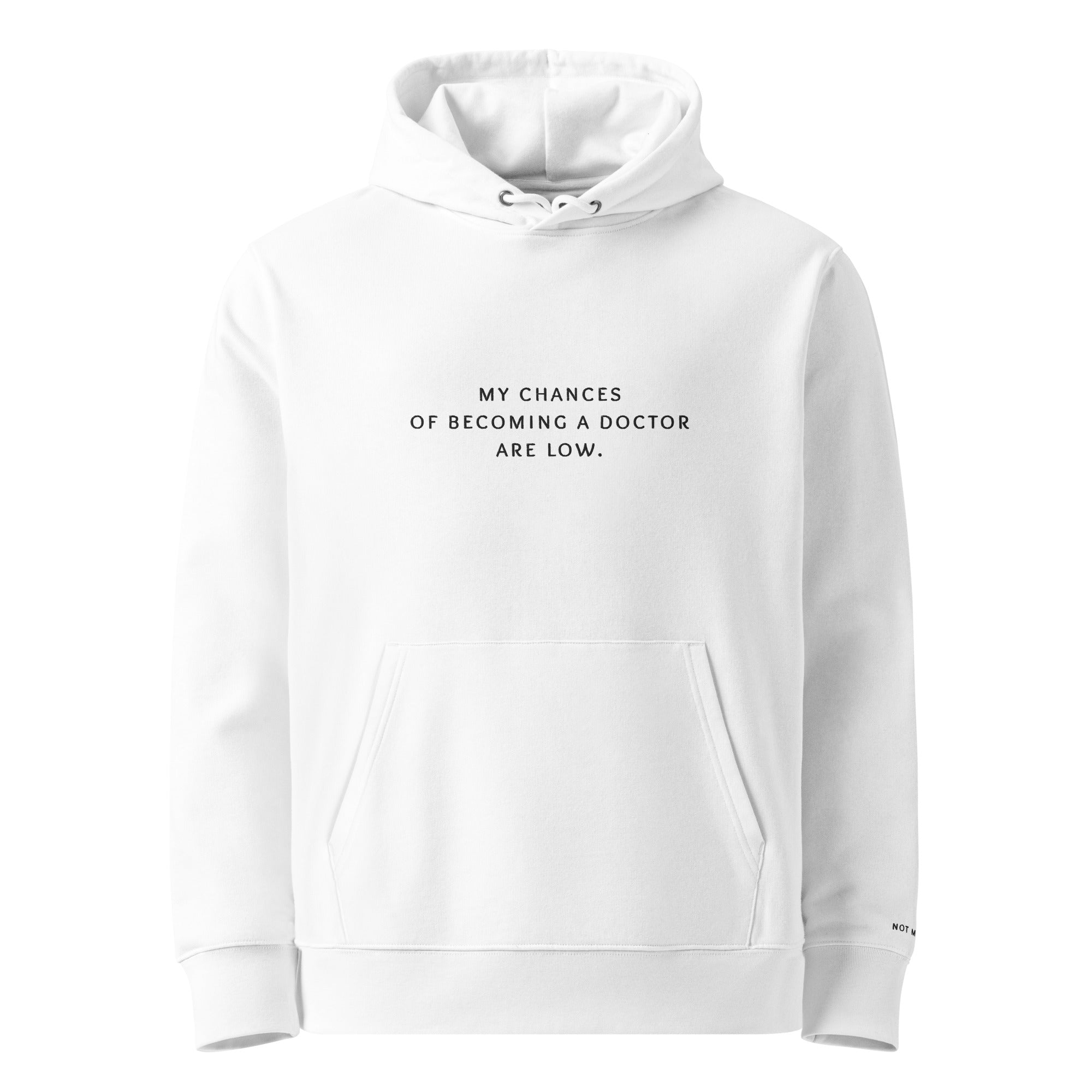 my chances of becoming a doctor are low. Premium Hoodie - not medik.