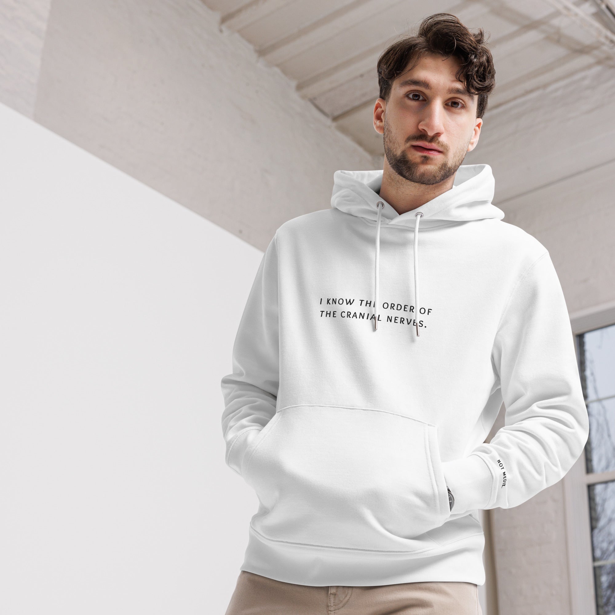 i know the order of the cranial nerves. Premium Hoodie - not medik.